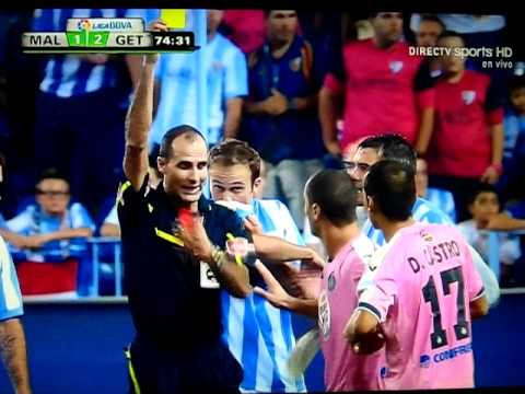 Miku Fedor marca su 4to Gol en la 6ta Fecha, era el 1-2; Final; Malaga 3 vs Getafe 2 .AVI