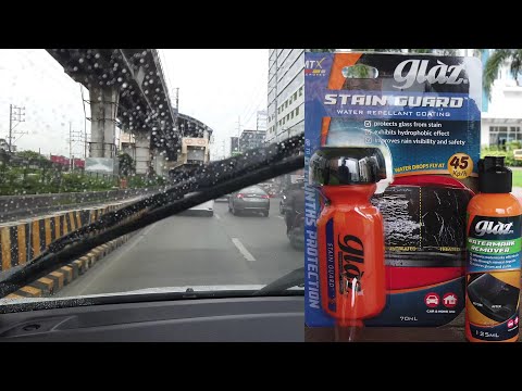 Car Windshield Treatment Step by Step with Glaz Watermark Remover and Water Repellant Stain Guard