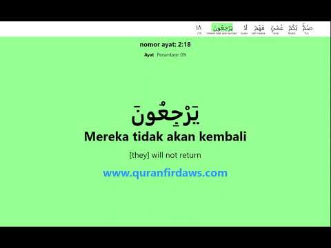 Belajar Quran   Al Baqara 2 18   Arab   bahasa Indonesia   Quran Firdaws