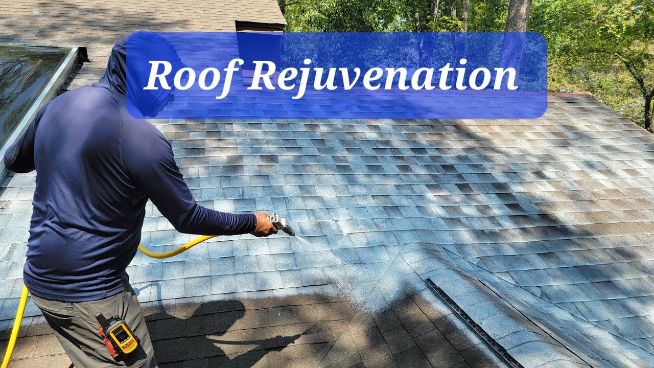 Actual Spray Application of Asphalt Shingle Rejuvenation by No Mess Roofing