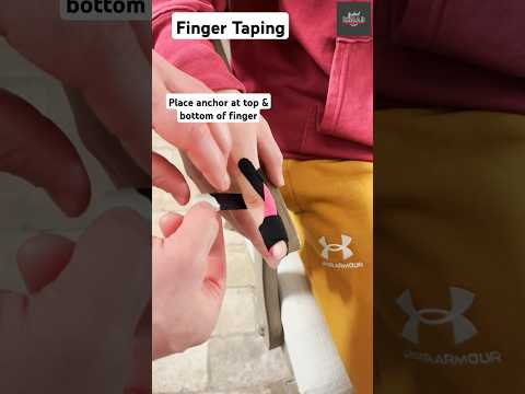 Kinesiology Taping technique for finger sprain. Ligament support 💯👀 #pain #hand #finger