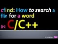 CFIND How To Search For Text Inside Files In C C