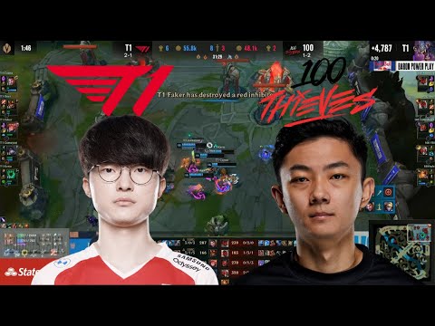 The Moment 100T Were Knocked Out Of Worlds!! - 100T vs T1!