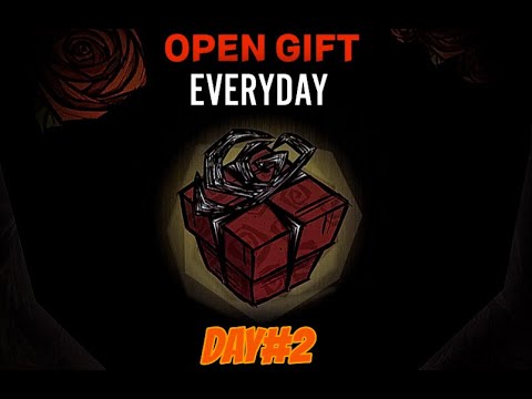 Opening a daily gift in Don't Starve Together.