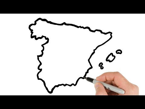 How to Draw a Spain Map Outline | Countries Maps Drawing