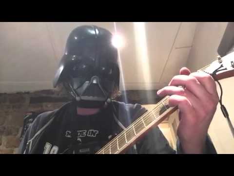 Darth Vader practising the guitar
