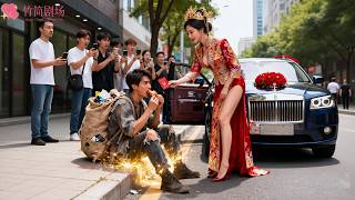 小乞丐碰瓷美女總裁的婚車，眾人以為他慘了，豈料善良的女總裁毫不嫌棄收養他，殊不知小乞丐竟是天賜福運錦鯉，1天重振美女總裁破產家族重回巔峰！#拦下美女CEO的婚车后