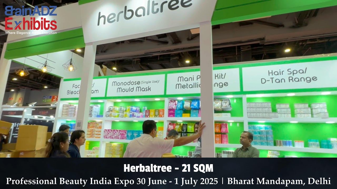 Herbaltree at Professional Beauty India Expo 2025 – Designed & Built by BrainADZ Exhibits