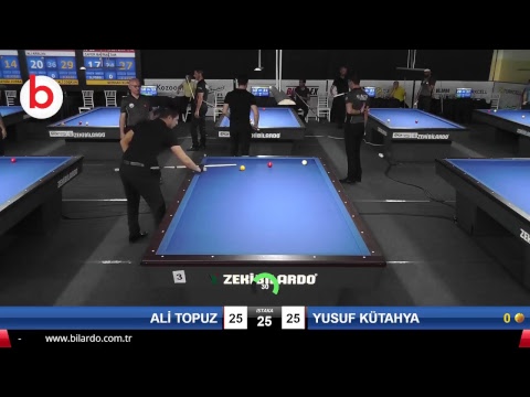 ALİ TOPUZ & YUSUF KÜTAHYA Bilardo Maçı - 2018 ERKEKLER 3.ETAP-3.TUR