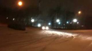 preview picture of video '1996 A4 Quattro drifting in the snow - how to mount a curb with grace!'