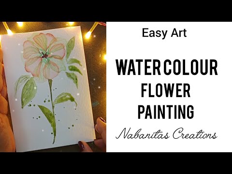 Water Colour Flower Painting🌸 Transparent Flower Painting /Step by step Painting For Beginners