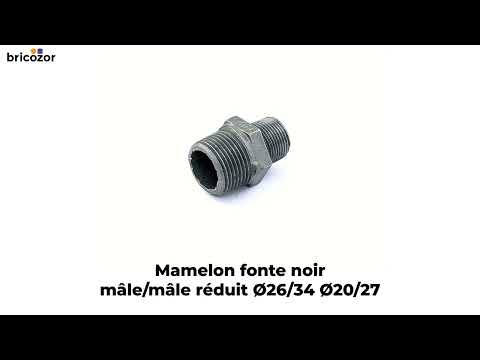 Mamelon fonte mâle / mâle réduit noir - référence 245 CODITAL