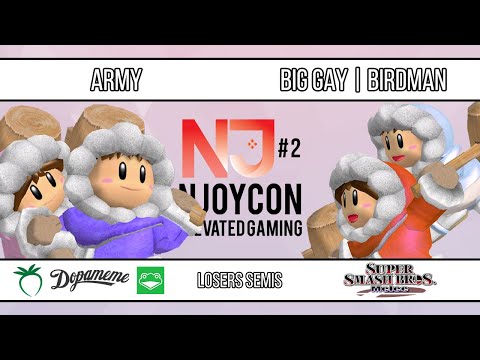 nJoyCon 2 - ARMY (Ice Climbers) VS BIG GAY | Birdman (Ice Climbers/Fox/Marth) - SSBM - Losers Semis