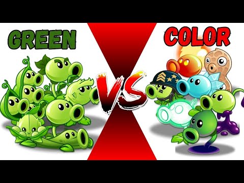 PvZ 2: Team GREEN Pea vs COLOR Pea Plants