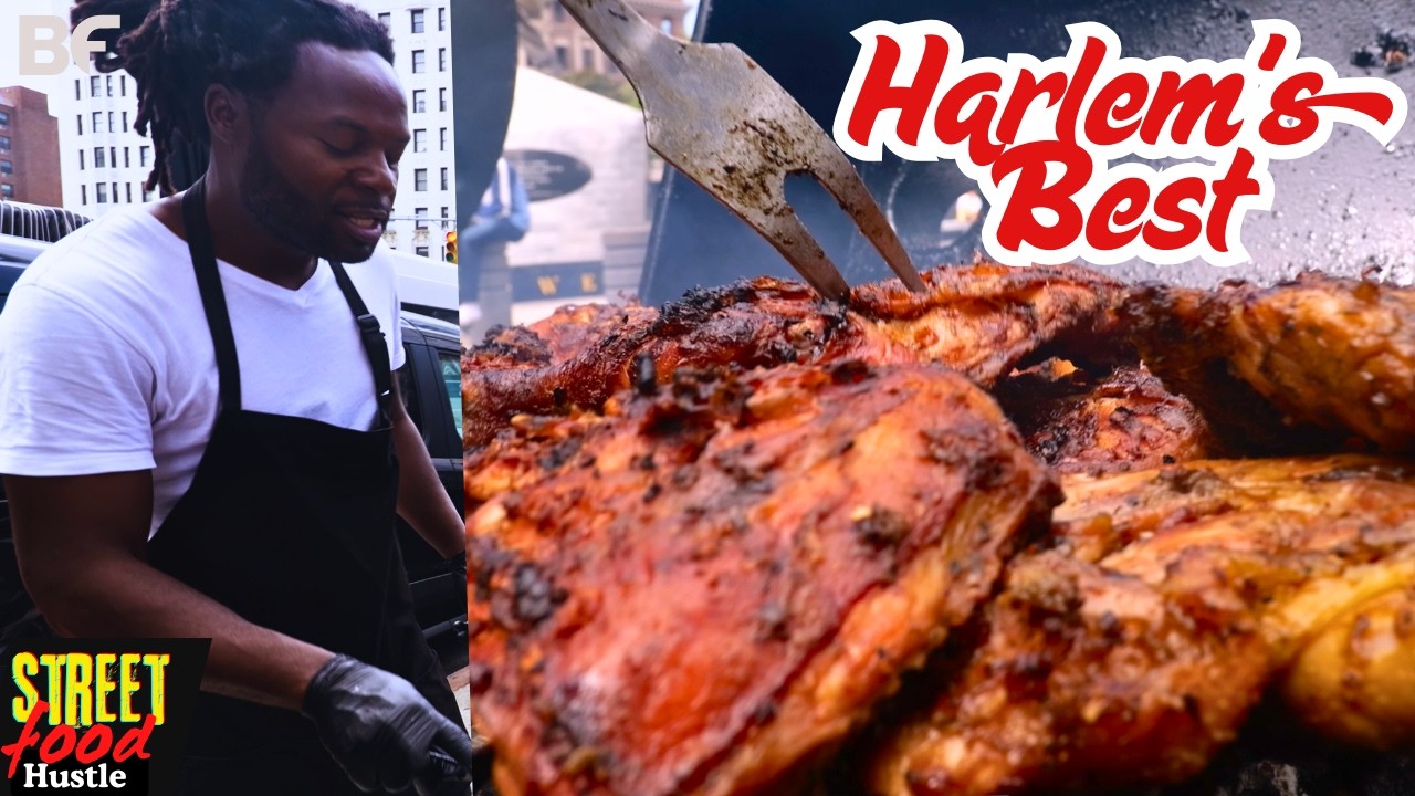 The King of Crispy Jerk Chicken | Harlem Street Food | NYC Street Icon