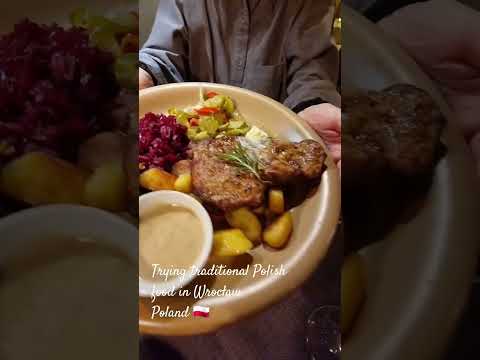 Trying traditional Polish food in Wrocław Poland 🇵🇱 #wrocław #polishfood #poland #polish #food