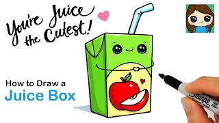 How to Draw a Juice Box 🍎 Cute Pun Art #12