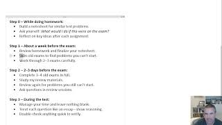 Math 120 Exam 1 Notes, Studying & Approach