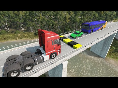 Cars and Trucks vs Square Speed Bump #3 | BeamNG Drive