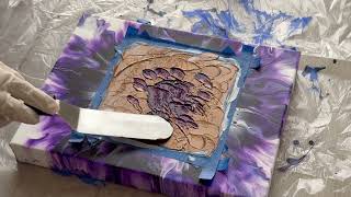How to add Stencil to the acrylic fluid painting! A Beautiful mandala stencil to enhance the art! ❤️
