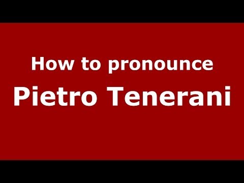 How to pronounce Pietro Tenerani (Italian/Italy) - PronounceNames.com