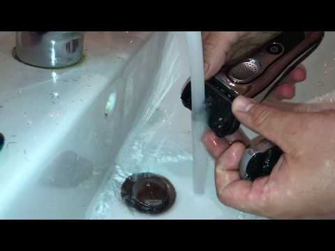 Braun Series 9 electric shaver cleaning under running water and care with WD40 instructions