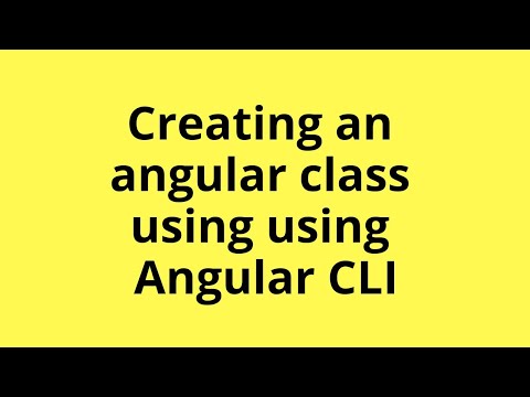 How To Create An Angular Class Using Angular Cli