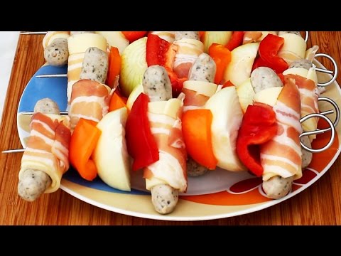 Bunte BRATWURSTSPIESSE | Low Carb