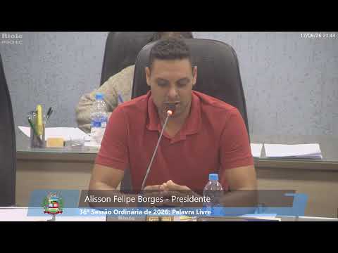 36ª SESSÃO ORDINÁRIA DE 2026 - CÂMARA MUNICIPAL DE WENCESLAU BRAZ/PR