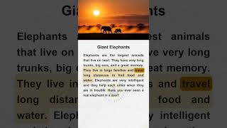 Giant Elephants  #easyenglisheveryday #englishshorts #education