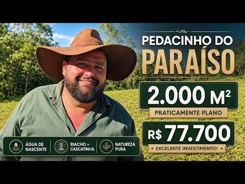 🏡💦 PEDACINHO DO PARAÍSO! 2.000 M² por R$77.700,00 PLANOS COM ÁGUA DE NASCENTE E CASCATINHA 🌿✨