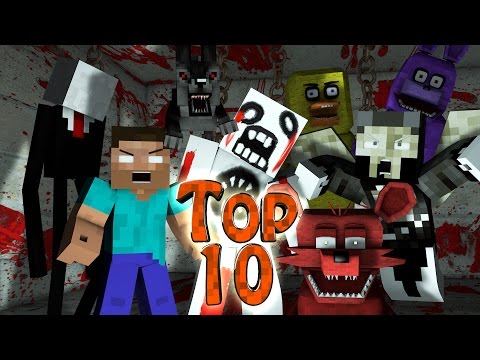 Minecraft TOP 10 | Modded Top 10 Horror Mobs - Monsters! (Creepy Pasta, Slenderman, Herobrine)