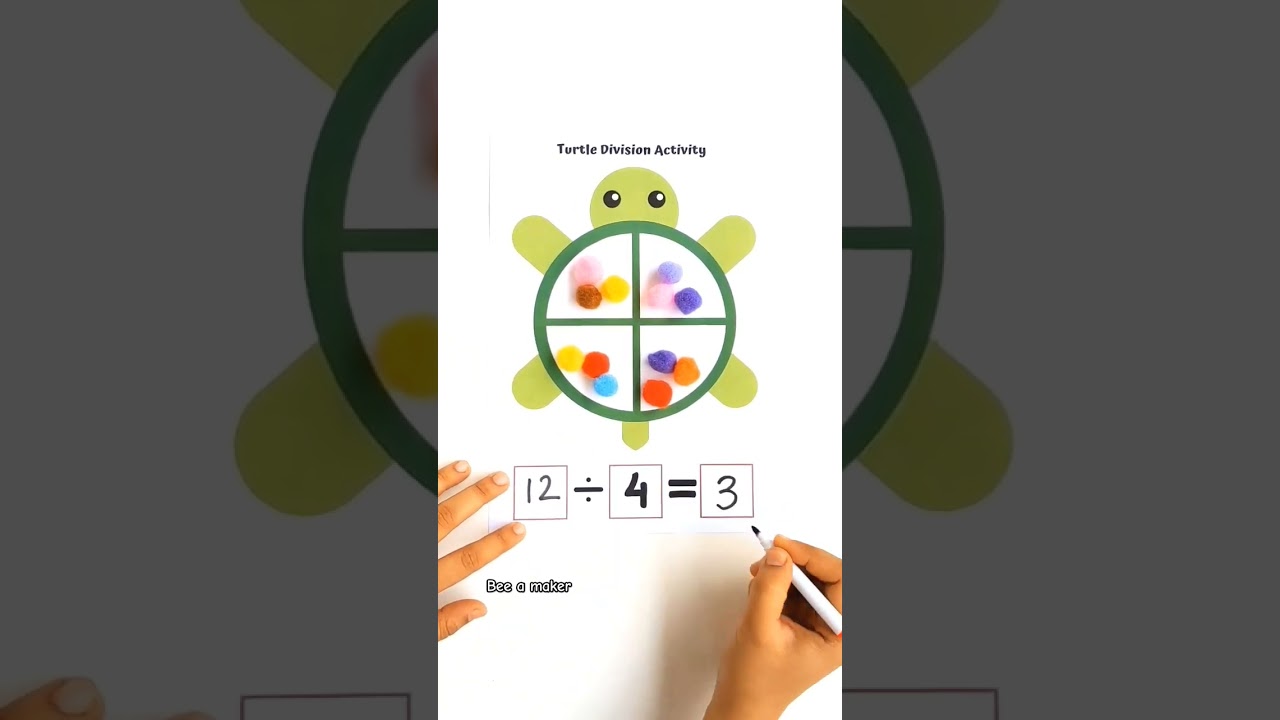 Turtle division activity printable #handsonlearning