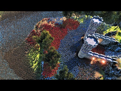 MEDIEVAL ARMY DEFENDING CASTLE AGAINST ARMY OF ANUBIS - Ultimate Epic Battle Simulator