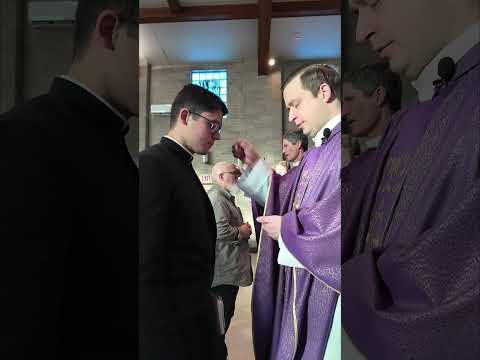 Receiving the Ashes in the Seminary on Ash  Wednesday