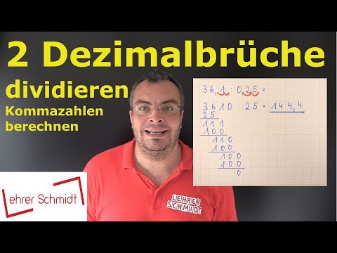 Dividing 2 decimals | Dividing a decimal number by a decimal number - here's how! | Lehrerschmidt