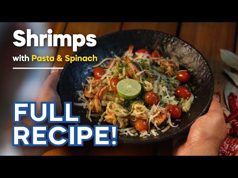 Recipe for Shrimps with Pasta & Spinach