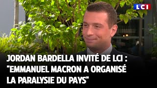 Jordan Bardella invité de LCI : "Emmanuel Macron a organisé la paralysie du pays"