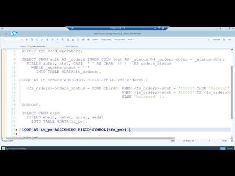 Video 7 - ABAP on HANA - Conditional Operators