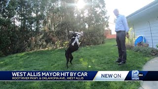 West Allis mayor hit by car while walking dog