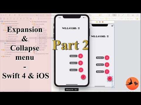 Animation series , Expansion and Collapse menu - Swift 4 and iOS part 2