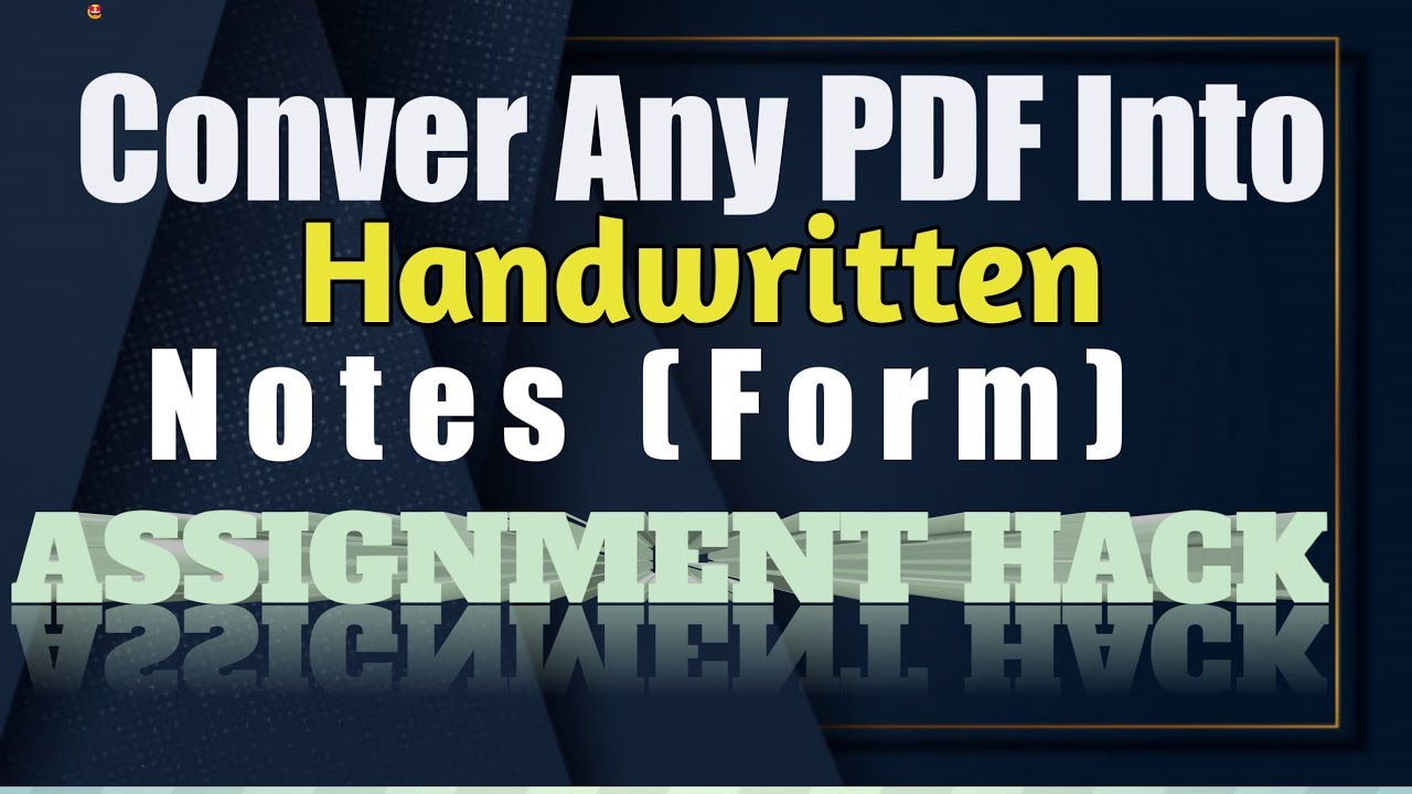 How To Convert Text/Pdf To Handwriting🔥 | How To Complete Assignment |Text To Handwriting