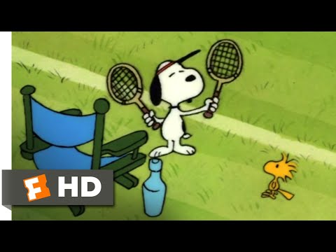 Bon Voyage Charlie Brown (1980) - Snoopy Plays Tennis Scene (2/10) | Movieclips