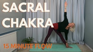 15 Minute Sacral Chakra Yoga Flow to Open Hips & Unlock Creativity | Yoga & Voice for All Levels 💙