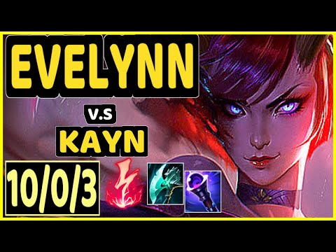 EVELYNN vs KAYN - 10/0/3 KDA JUNGLE CHALLENGER GAMEPLAY - EUW