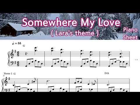Somewhere My Love ( Lara's theme from Doctor Zhivago ) /Piano Sheet Music /  by SangHeart Play