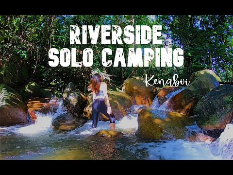 Riverside Solo Camping | Heavy Rain, Campfire & Natural Jacuzzi | Kenaboi State Park, Jelebu