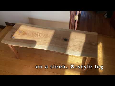 Live-edge oak bench from ReFlex Furniture