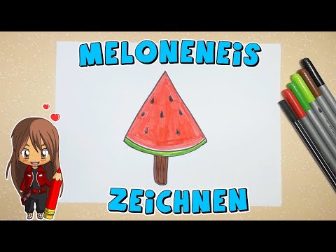 Meloneneis einfach malen für Kinder | ab 4 Jahren | Malen mit Evi | deutsch