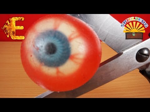 GLIBBER AUGE ZERSCHNEIDEN - Was für SCHLEIM steck darin ? KINDER EXPERIMENT deutsch